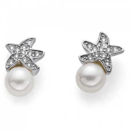 Ženske oliver weber pearl mare mindjuše sa swarovski belom perlom i kristalima ( 22847 )