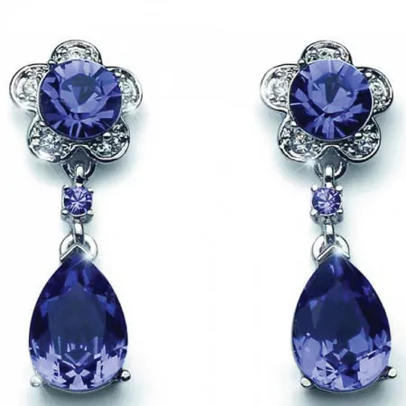 Ženske oliver weber prestige tanzanite mindjuše sa swarovski ljubičastim kristalom ( 22194 )