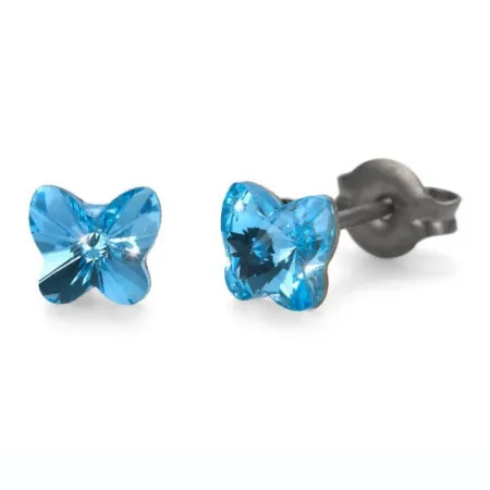 Ženske oliver weber sensitive butterfly aquamarine mindjuše sa swarovski kristalima ( s24017.202 )
