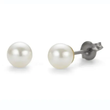 Ženske oliver weber sensitive pearl round mini cream mindjuše sa swarovski perlama ( s24013.620 )