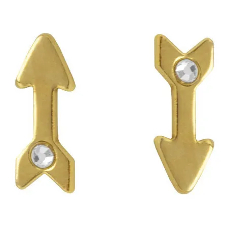 Ženske victoria cruz areca arrow gold mindjuše sa swarovski belim kristalom ( a3798-07dt )