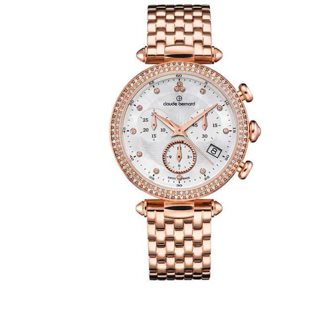 Ženski claude bernard dress code chronograph ručni sat ( 10230 37rm nar )
