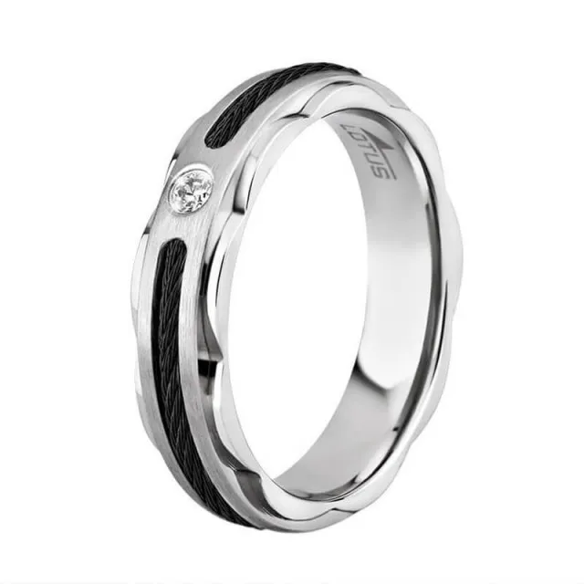 Ženski lotus style steel rings sajla crni prsten od hirurškog Čelika 54 ( ls1435-3/114 )