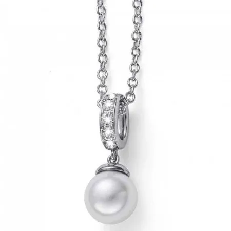 Ženski oliver weber alegra simple crystal lančić sa swarovski belom perlom i kristalima ( 12126 )