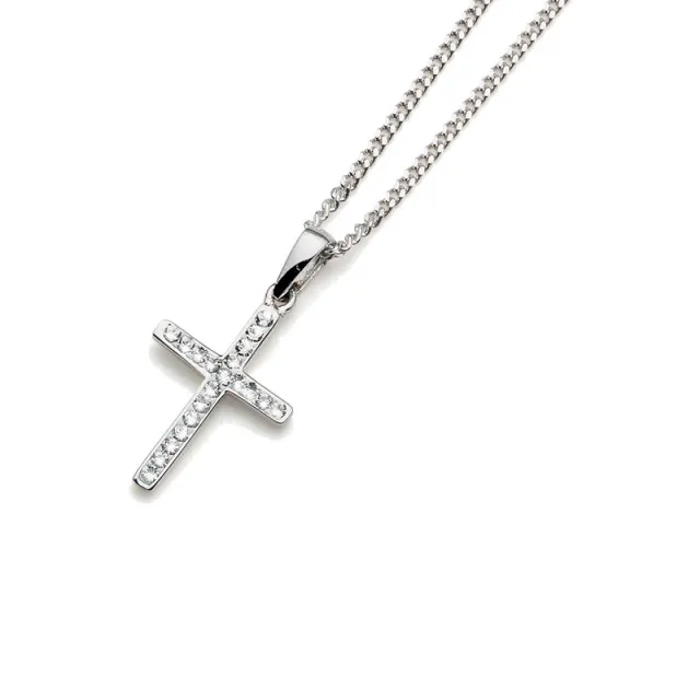 Ženski oliver weber cross 925ag crystal srebrni lančić sa belim swarovski kristalnim priveskom ( 61100 )