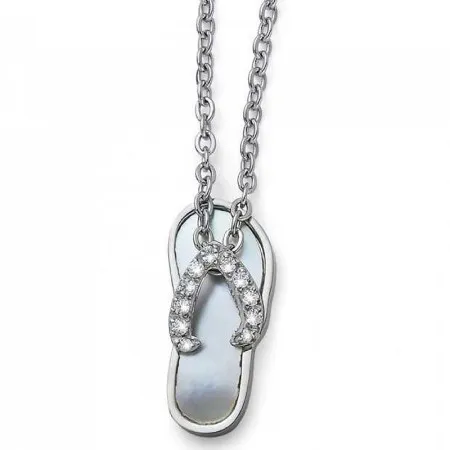 Ženski oliver weber flip flop crystal lančić sa swarovski belim kristalima ( 12048 )