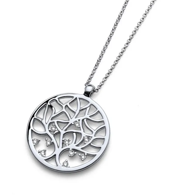 Ženski oliver weber life crystal lančić sa swarovski belim drvo Života priveskom ( 11671r )
