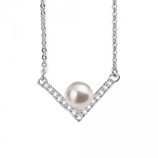 Ženski oliver weber point pearl crystal lančić sa belim swarovski perla priveskom ( 12160 )