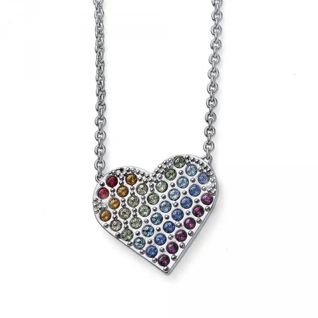 Ženski oliver weber rainbow love multi lančić sa swarovski kristalnim priveskom ( 12037 )