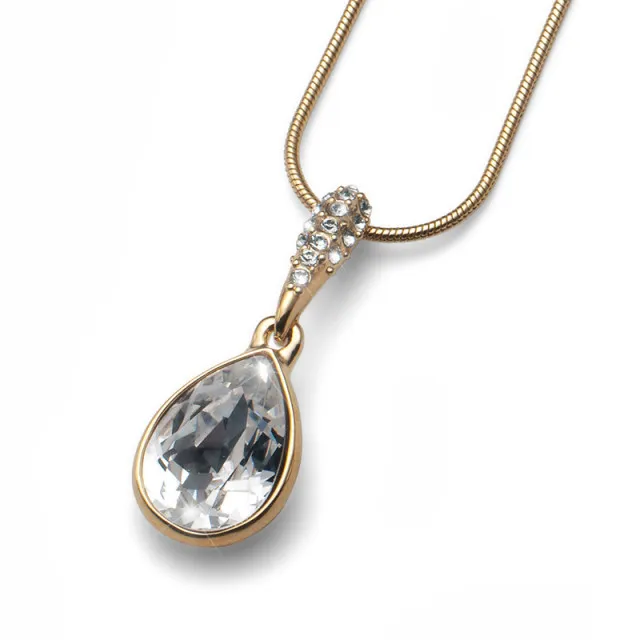 Ženski oliver weber reach gold crystal zlatni lančić sa swarovski sivim kristalnim priveskom ( 11523g )