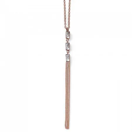 Ženski oliver weber spectrum rosegold white zircon lančić sa swarovski belim cirkonima ( 12156rg )