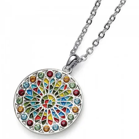 Ženski oliver weber vida small multicolor lančić sa swarovski kristalnim priveskom ( 11815 )