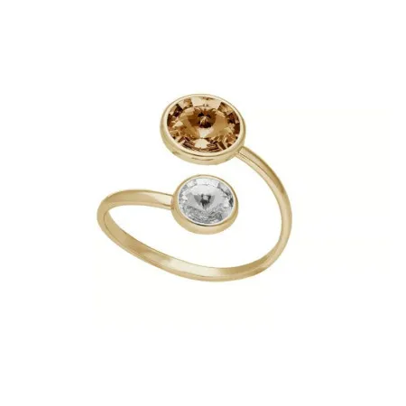 Ženski victoria cruz basic xs double light topaz gold prsten sa swarovski kristalima ( a4224-06da )