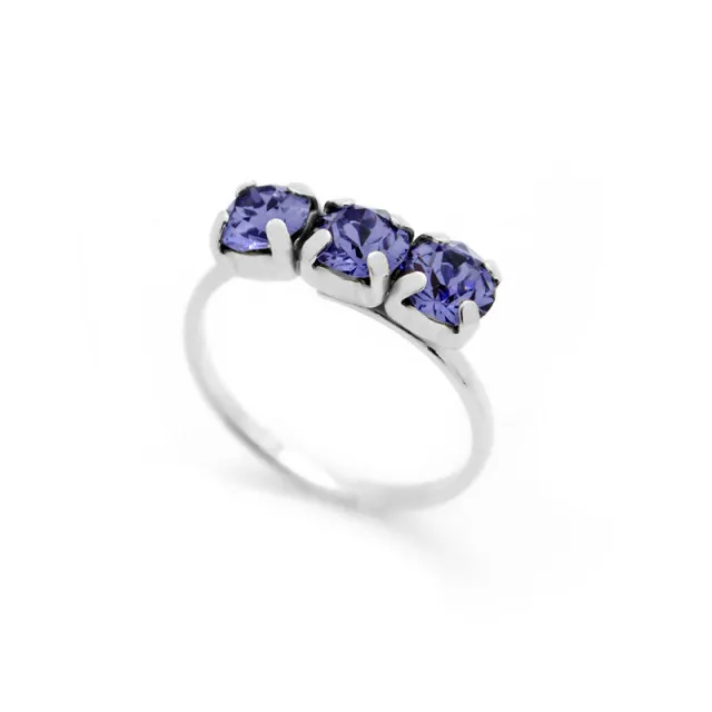 Ženski victoria cruz celine tree minis tanzanite prsten sa swarovski ljubičastim kristalom ( a3246-12a )
