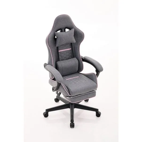 ePlayGame HC-4095 Gejmerska stolica sivo roze štof