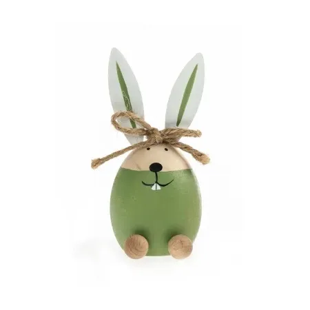 Festa eggy uskršnja dekoracija drvena jaje i zec zelena 10.5cm ( 734019 )