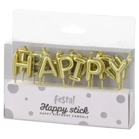 Festa happy stick svećice zlatna happy birthday ( 710105 )