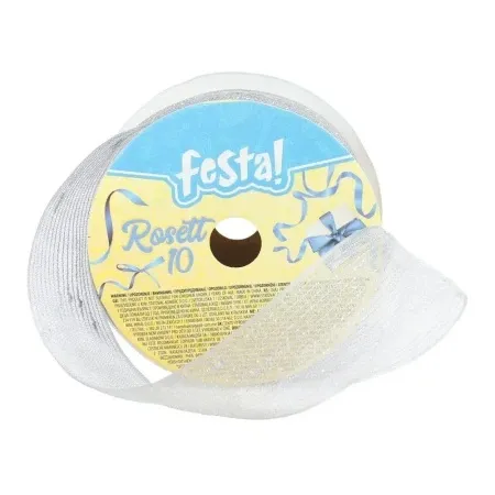 Festa rosett 10 ukrasna traka 25mm 3m srebrna ( 710785 )