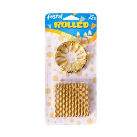 Festa spiral candle set svećica gold 24k + 12 držača ( 710170 )