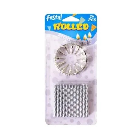 Festa spiral candle set svećica silver 24k + 12 držača ( 710171 )