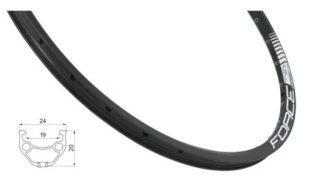 Force felga basic disk 559x19, 36 rupa crna ( 70236 )