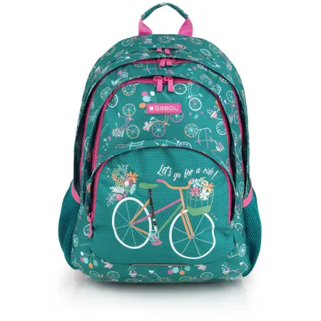 Gabol ranac školski ergonomski 32x44x18 cm 21l-0,56 kg Fiori zelena ( 16RNG234240F )