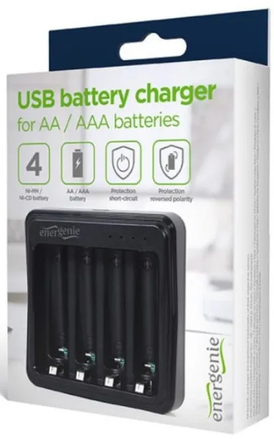 Gembird BC-USB-03 USB Type-C punjac AA/AAA baterija