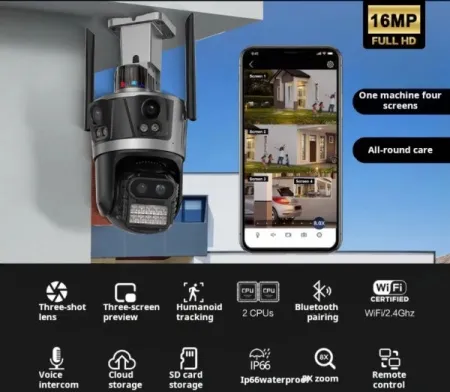 Gembird cam-ip8mp-ep12-8x gmb kamera 8 mpix microSD iCSee xmeye pro app Two-way voice PTZ ip66, 3.6mm+3.6mm