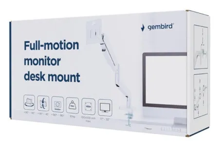 Gembird MA-DA1-04-W podesivi drzac za monitor, tilt, 17-32 max.10kg White