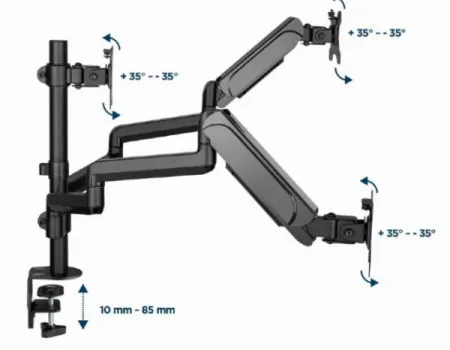 Gembird MA-DA3-01 podesivi stoni drzac za monitor sa tri ruke, tilt, 17-27 max.7kg