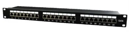 Gembird NPP-C524-002 Cat.5E 24 port shielded patch panel, 19 1U