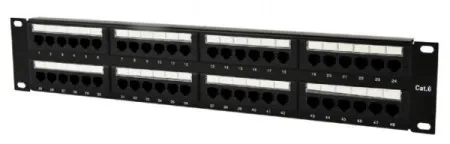Gembird NPP-C648CM-001 Cat.6 48 port patch panel with rear cable management