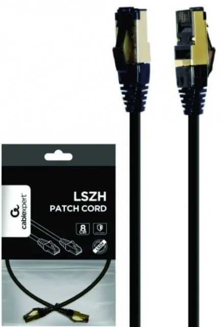 Gembird PP8-LSZHCU-BK-10M Mrezni kabl S/FTP Cat.8 LSZH patch cord, black 10m