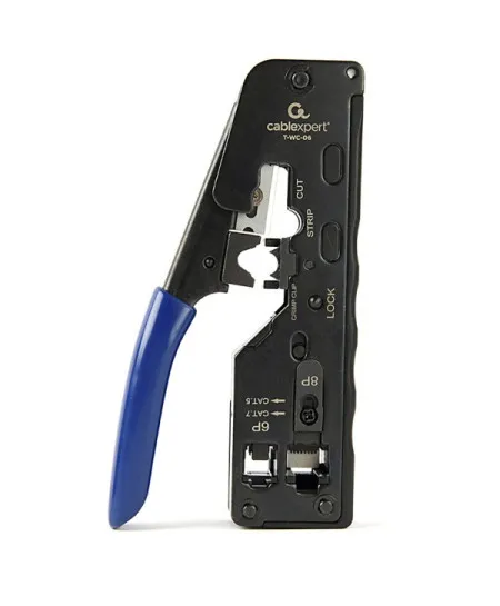 Gembird T-WC-06 Klesta za krimpovanje CAT.7 LAN pass-through plug, 8P8C, 6P6C, blue