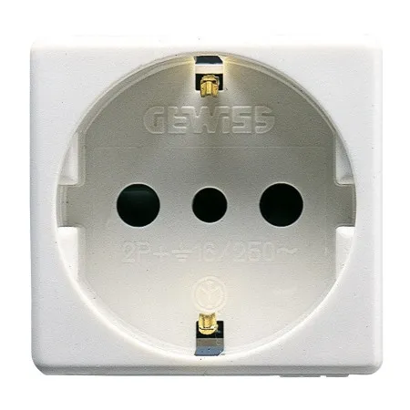 Gewiss System, šuko utičnica 2P+E 16A nem.std., 2M, bela ( Gw20205 )
