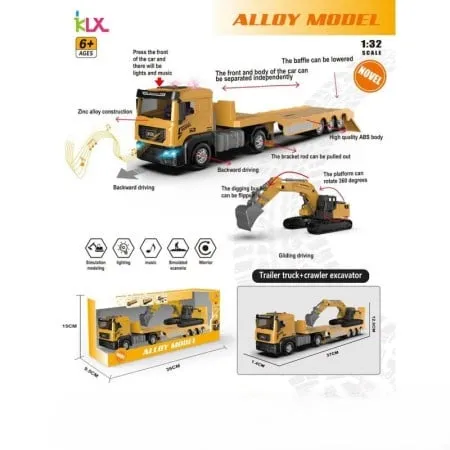 Hk mini igračka kamion sa prikolicom od metala ( A097825 )