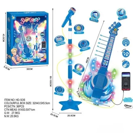 Hk mini mikrofon sa stalkom i gitarom, plava ( A097856 )