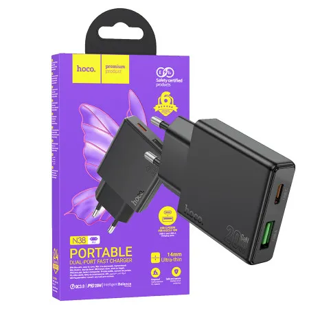 Hoco memory n38 delgado eu punjač kućni, brzi, pd20w + qc3.0 dual port