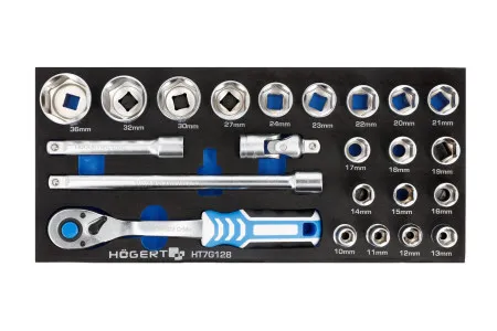 Hogert organizator eva set alata sa čegrtaljkom 1/2" 23 kom ( HT7G128 )