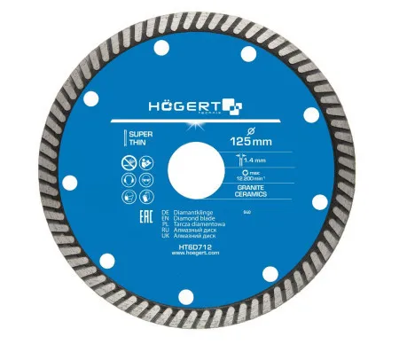 Hogert rezni dijamantni disk super tanak, 125 mm ( HT6D712 )
