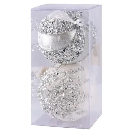 icy lux novogodišnja kugla set srebrno-bela 12cm miks 2k ( 780307 )