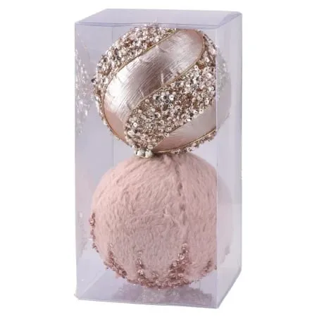 icy lux novogodišnja kugla set zlatno-roze 12cm miks 2k ( 780306 )