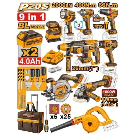 Ingco cosli250381e aku set 9/1 ( COSLI250381E )
