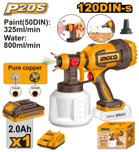 Ingco csgli20042e aku pištolj za farbanje 1x2ah super ingco ( csgli20042e )