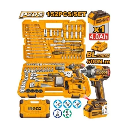 Ingco hkthp31521 set alata 152kom+udarni odvijač 500nm ( HKTHP31521 )
