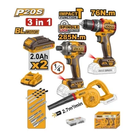 Ingco neto cosli250182e aku set (buš 76nm+ud.odvijač 285nm+duvač) ( COSLI250182E )