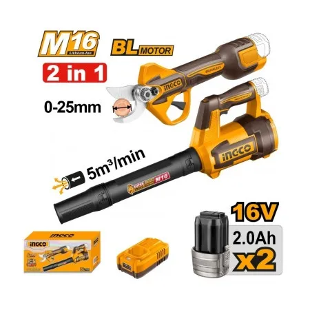 Ingco neto cosli250385e aku set 16v (duvač+makaze za orezivanje) ( COSLI250385E )