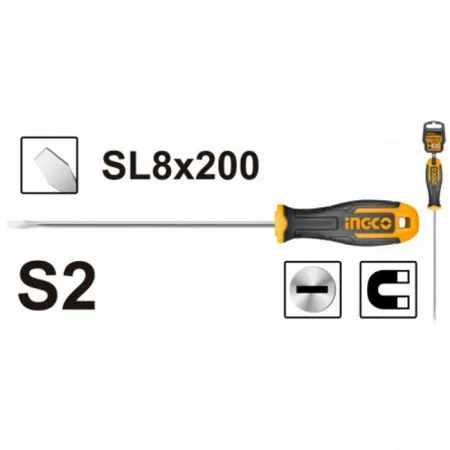 Ingco odvijač ravni sl 8x200 ( HS688200 )