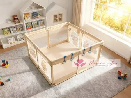 Joy ogradica za bebe bež boja+print ( 22725 )