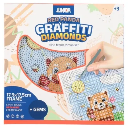 Junior graffiti diamonds blind ram sa bockalicama rakun bela 175x175cm ( 132962 )